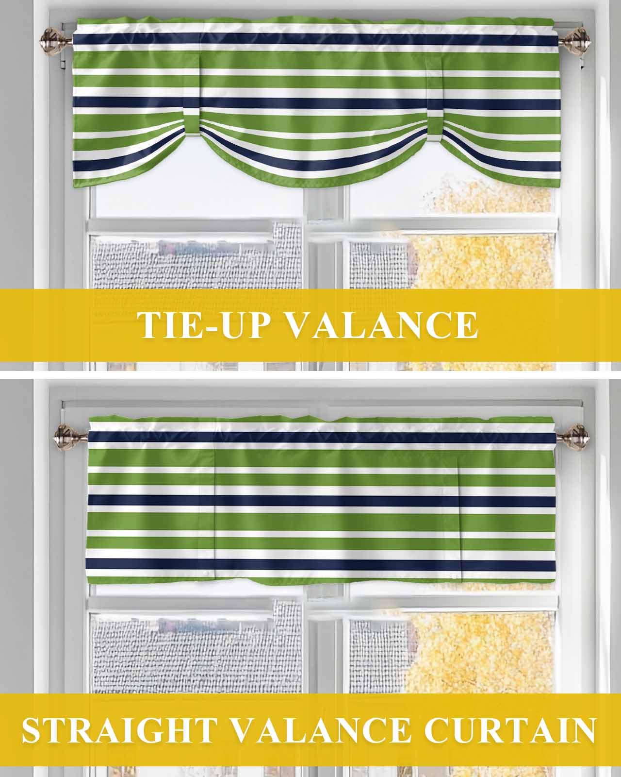 Amazon.com: Tie Up Valance for Windows Navy Blue Green